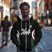Custom Football Algeria Palestine Zip Hoodie Special Edition 2023-2024 - Wonder Print Shop