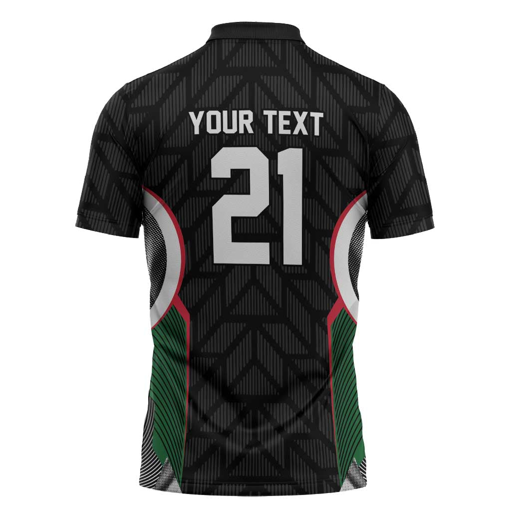 Custom Football Algeria Palestine Zipper Polo Shirt Special Edition 2023-2024 - Wonder Print Shop