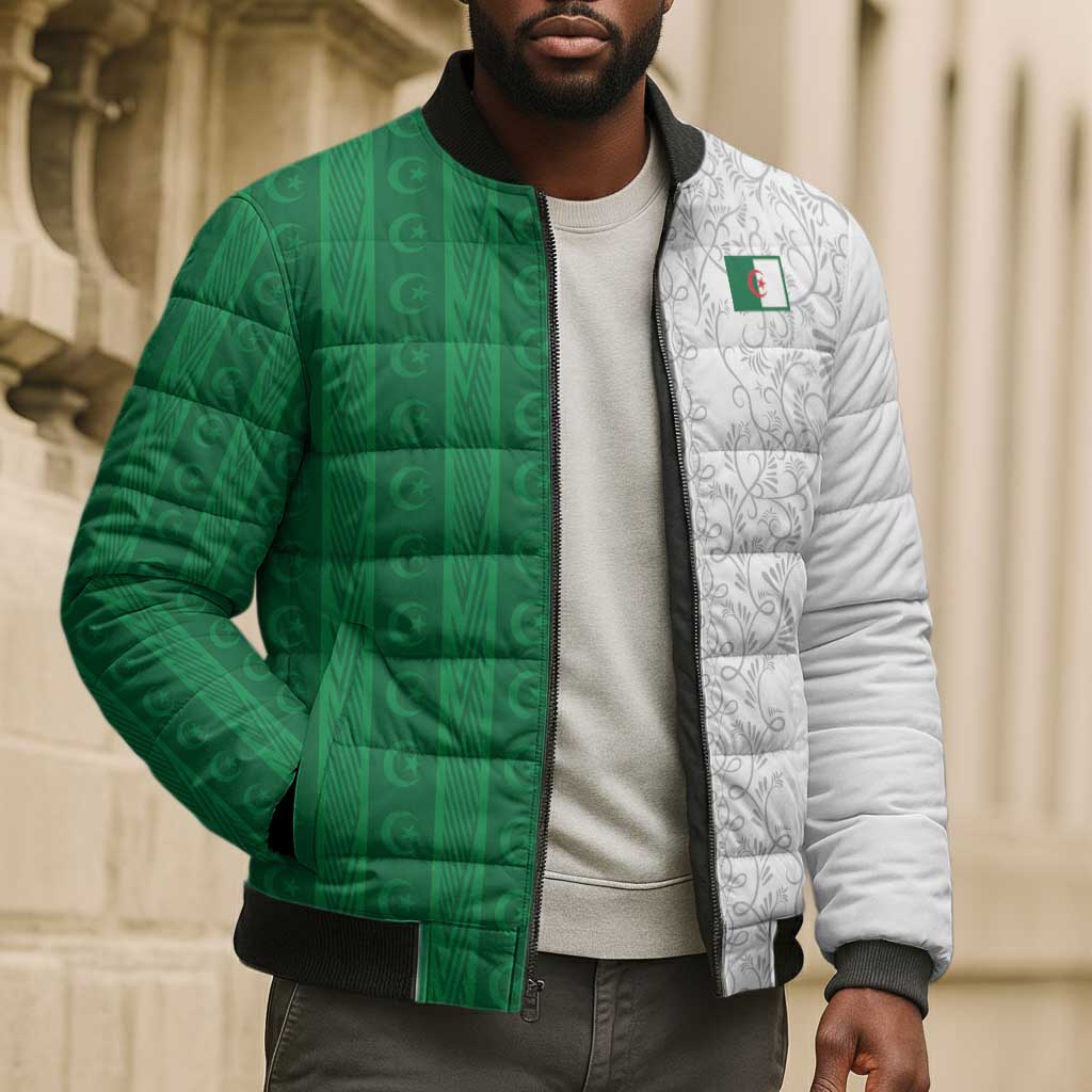World Football 2026 Algeria Custom Bomber Puffer Jacket Algeria Culture Heritage - Wonder Print Shop
