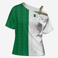 World Football 2026 Algeria Custom Cross Shoulder Shirt Algeria Culture Heritage - Wonder Print Shop