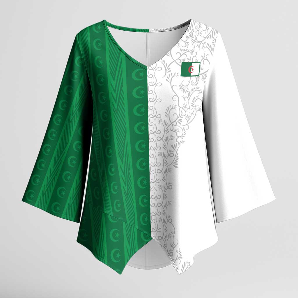 World Football 2026 Algeria Custom Kimono Sleeve Blouse Algeria Culture Heritage - Wonder Print Shop