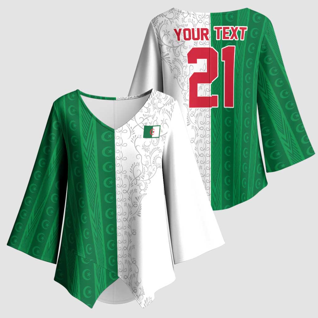 World Football 2026 Algeria Custom Kimono Sleeve Blouse Algeria Culture Heritage - Wonder Print Shop