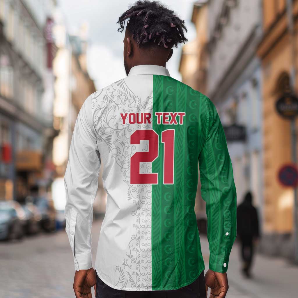World Football 2026 Algeria Custom Long Sleeve Button Shirt Algeria Culture Heritage - Wonder Print Shop