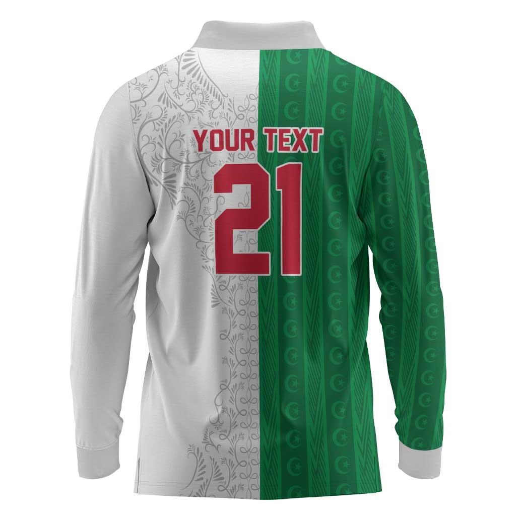 World Football 2026 Algeria Custom Long Sleeve Polo Shirt Algeria Culture Heritage - Wonder Print Shop