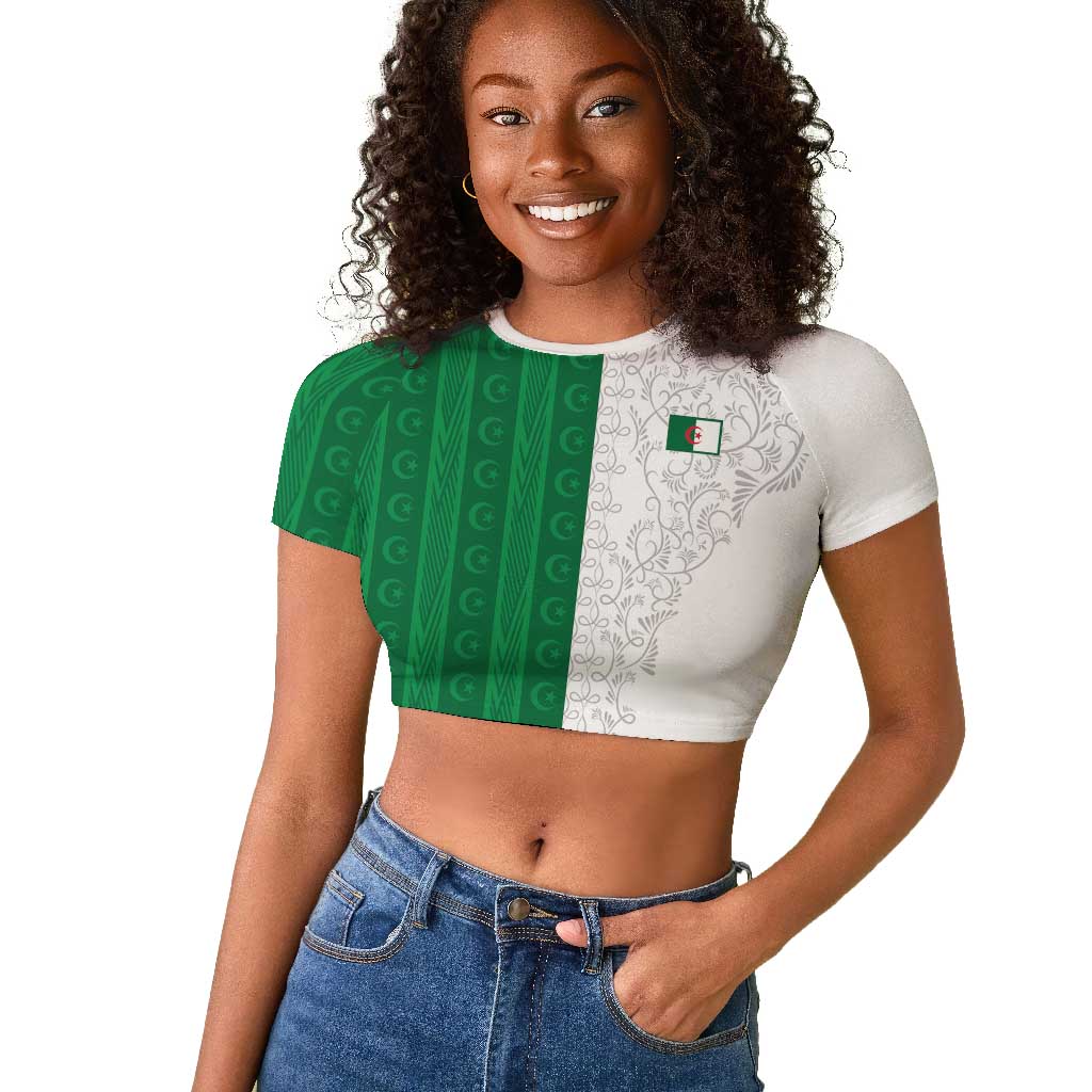 World Football 2026 Algeria Custom Raglan Cropped T shirt Algeria Culture Heritage LT9