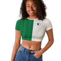 World Football 2026 Algeria Custom Raglan Cropped T shirt Algeria Culture Heritage LT9