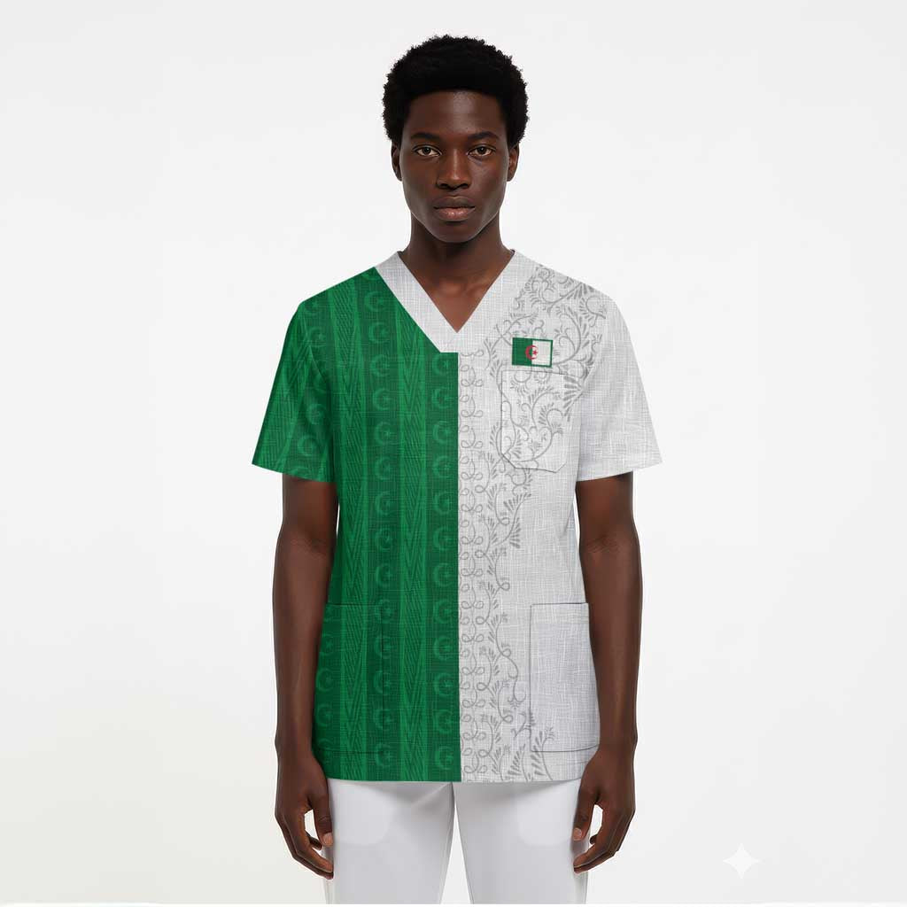 World Football 2026 Algeria Custom Scrub Top Algeria Culture Heritage - Wonder Print Shop