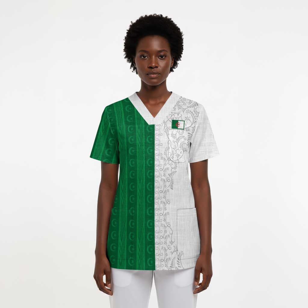 World Football 2026 Algeria Custom Scrub Top Algeria Culture Heritage - Wonder Print Shop