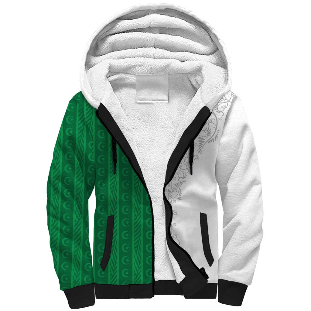 World Football 2026 Algeria Custom Sherpa Hoodie Algeria Culture Heritage - Wonder Print Shop