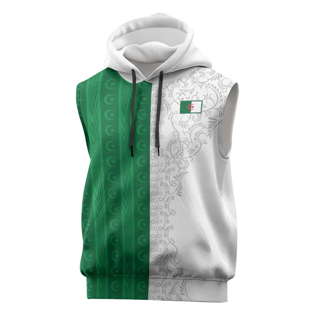 World Football 2026 Algeria Custom Sleeveless Hoodie Algeria Culture Heritage - Wonder Print Shop