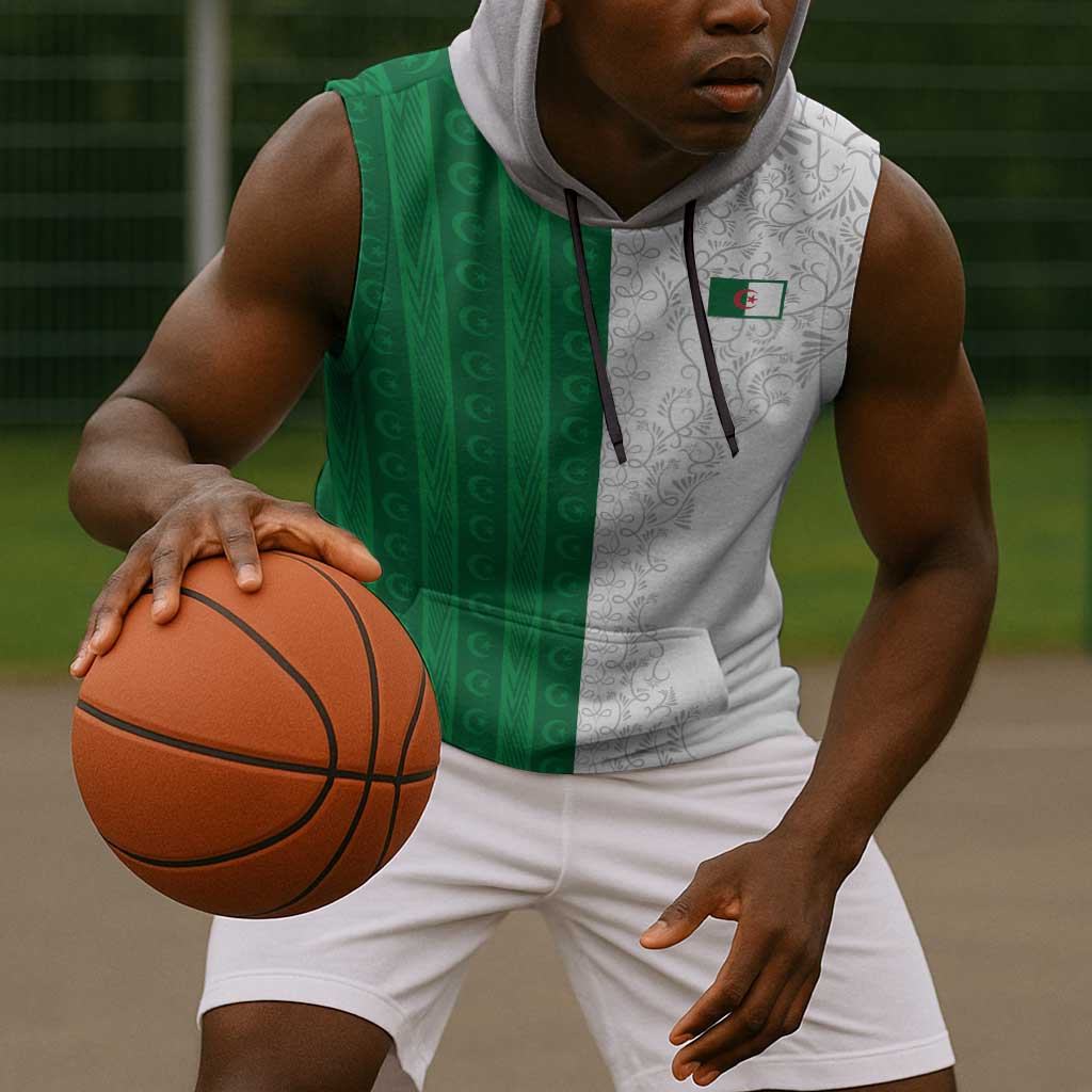 World Football 2026 Algeria Custom Sleeveless Hoodie Algeria Culture Heritage - Wonder Print Shop