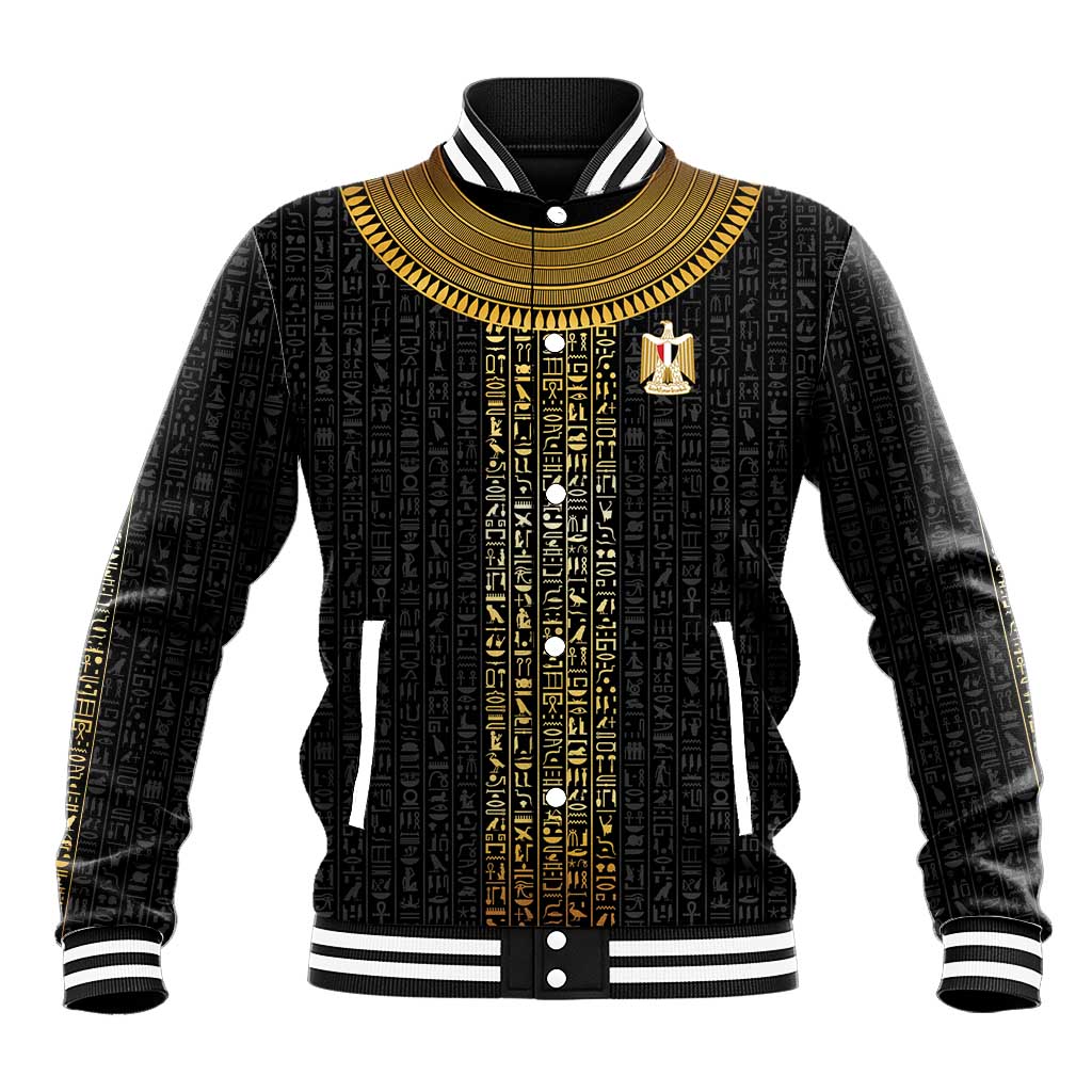 World Football 2026 Egypt Custom Baseball Jacket Ancient Egyptian Hieroglyphs - Wonder Print Shop