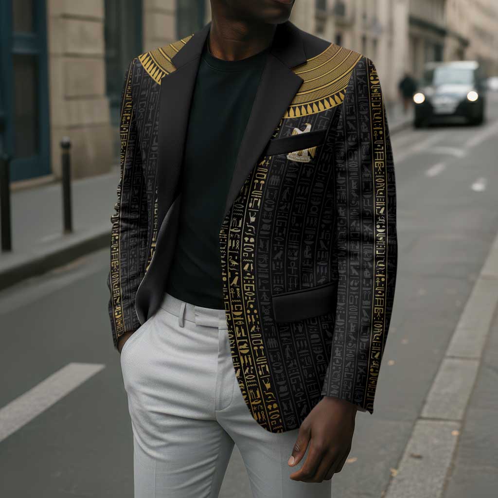 World Football 2026 Egypt Custom Blazer Ancient Egyptian Hieroglyphs - Wonder Print Shop
