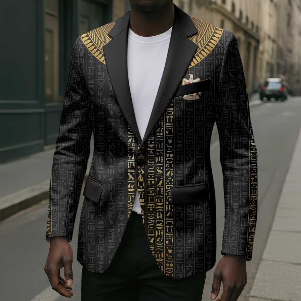 World Football 2026 Egypt Custom Blazer Ancient Egyptian Hieroglyphs - Wonder Print Shop