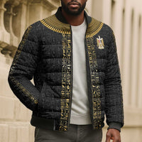 World Football 2026 Egypt Custom Bomber Puffer Jacket Ancient Egyptian Hieroglyphs - Wonder Print Shop