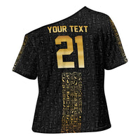 World Football 2026 Egypt Custom Cross Shoulder Shirt Ancient Egyptian Hieroglyphs - Wonder Print Shop