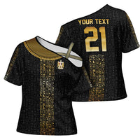 World Football 2026 Egypt Custom Cross Shoulder Shirt Ancient Egyptian Hieroglyphs - Wonder Print Shop
