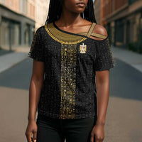 World Football 2026 Egypt Custom Cross Shoulder Shirt Ancient Egyptian Hieroglyphs - Wonder Print Shop