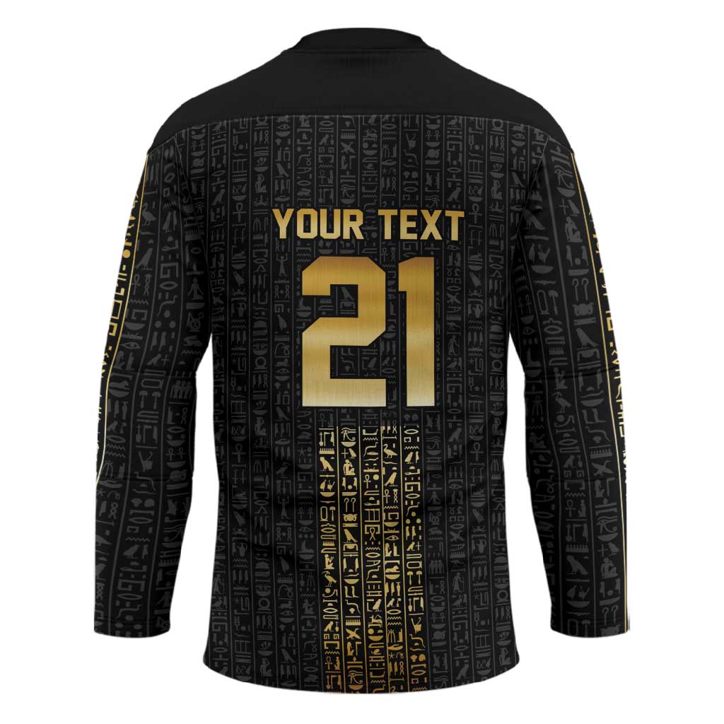World Football 2026 Egypt Custom Hockey Jersey Ancient Egyptian Hieroglyphs - Wonder Print Shop