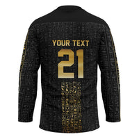 World Football 2026 Egypt Custom Hockey Jersey Ancient Egyptian Hieroglyphs - Wonder Print Shop