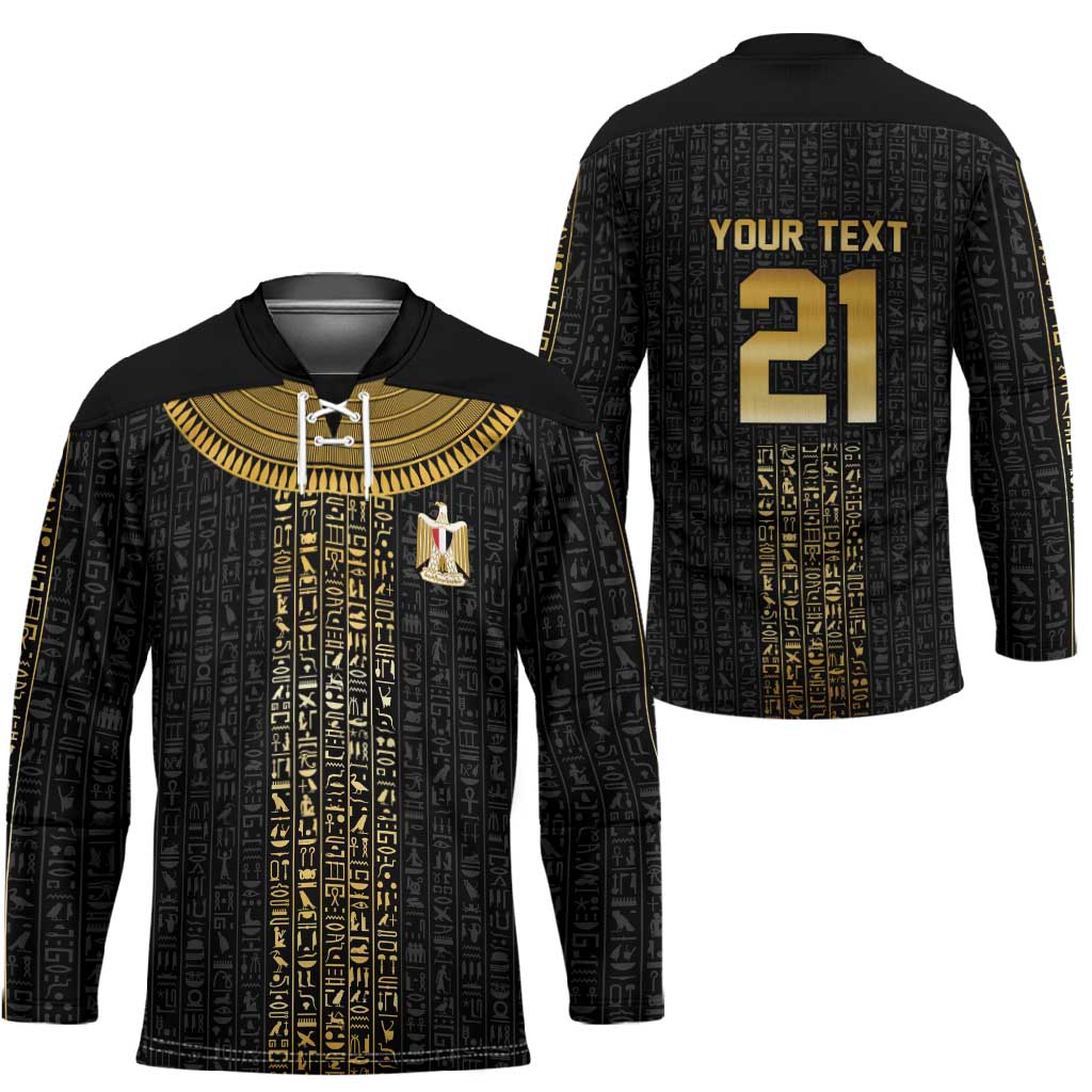 World Football 2026 Egypt Custom Hockey Jersey Ancient Egyptian Hieroglyphs - Wonder Print Shop