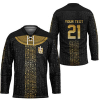 World Football 2026 Egypt Custom Hockey Jersey Ancient Egyptian Hieroglyphs - Wonder Print Shop