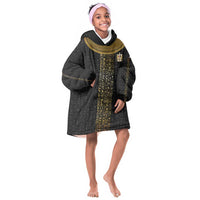 World Football 2026 Egypt Custom Kid Wearable Blanket Hoodie Ancient Egyptian Hieroglyphs - Wonder Print Shop