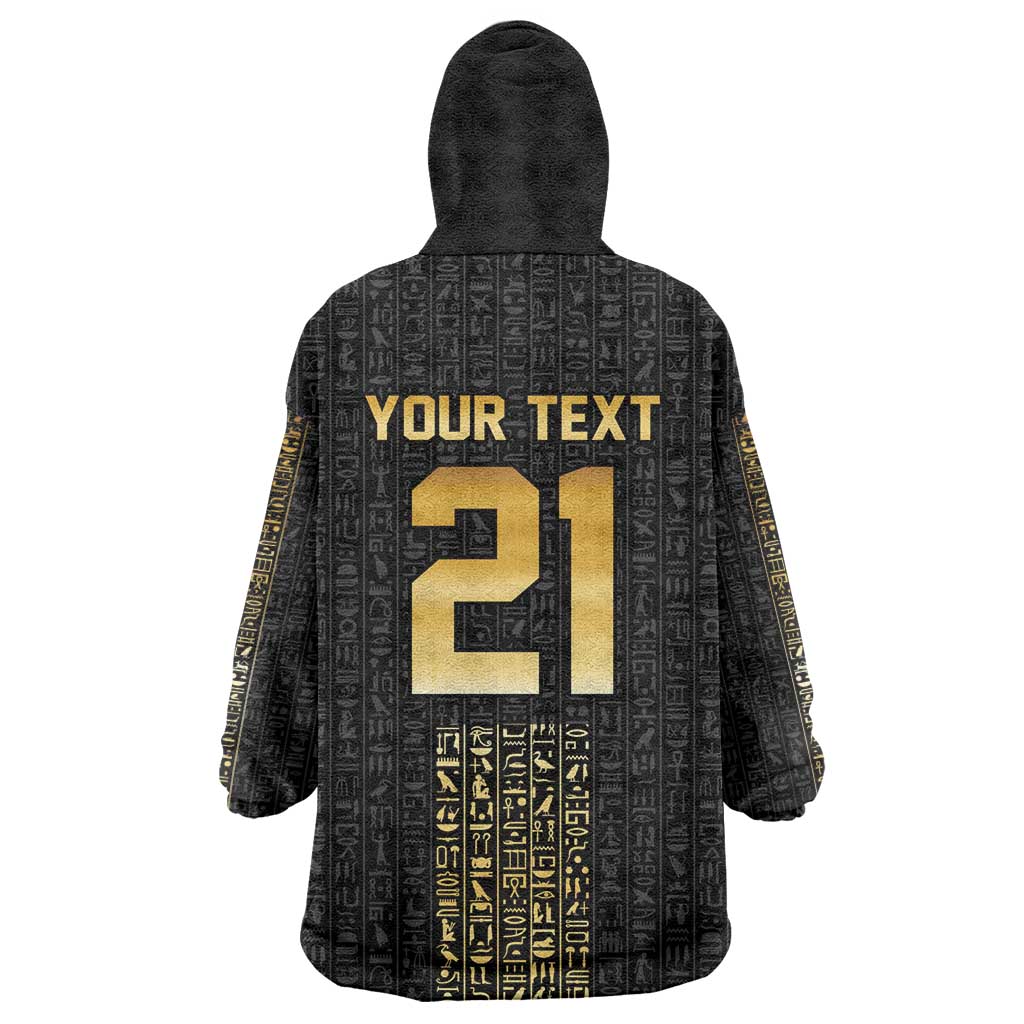 World Football 2026 Egypt Custom Kid Wearable Blanket Hoodie Ancient Egyptian Hieroglyphs - Wonder Print Shop