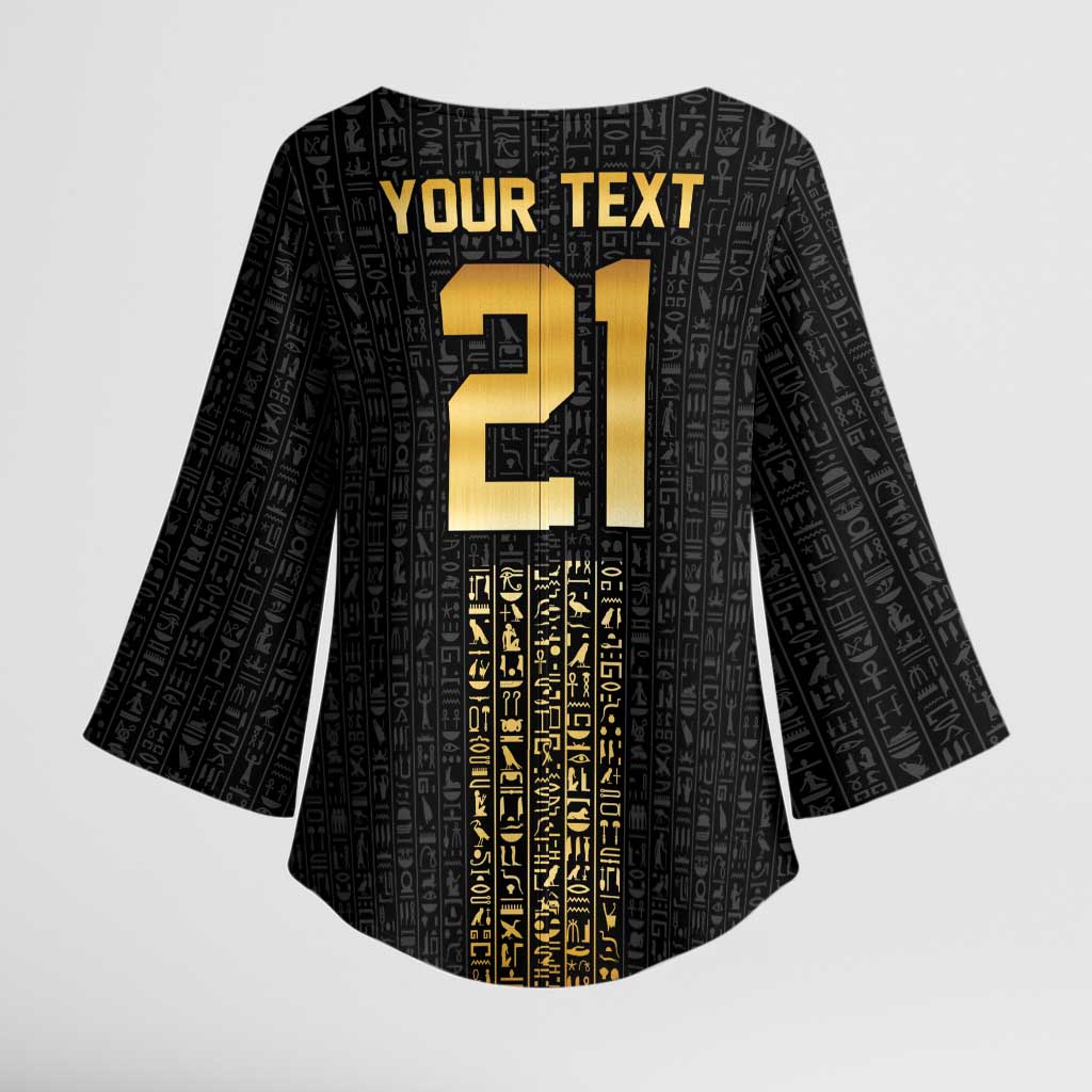 World Football 2026 Egypt Custom Kimono Sleeve Blouse Ancient Egyptian Hieroglyphs - Wonder Print Shop