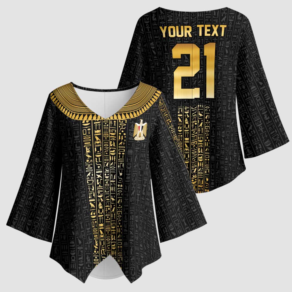 World Football 2026 Egypt Custom Kimono Sleeve Blouse Ancient Egyptian Hieroglyphs - Wonder Print Shop