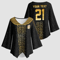 World Football 2026 Egypt Custom Kimono Sleeve Blouse Ancient Egyptian Hieroglyphs - Wonder Print Shop