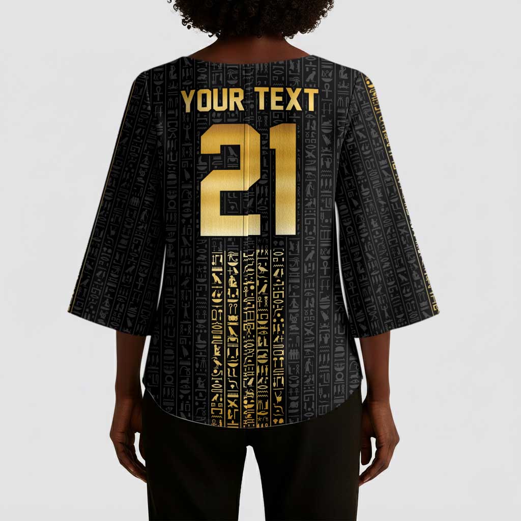 World Football 2026 Egypt Custom Kimono Sleeve Blouse Ancient Egyptian Hieroglyphs - Wonder Print Shop