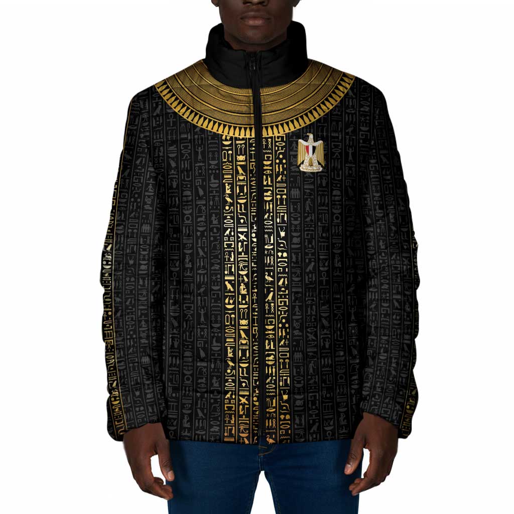 World Football 2026 Egypt Custom Padded Jacket Ancient Egyptian Hieroglyphs - Wonder Print Shop