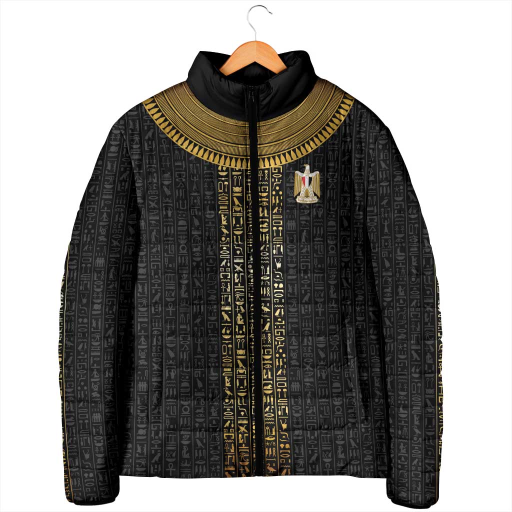 World Football 2026 Egypt Custom Padded Jacket Ancient Egyptian Hieroglyphs - Wonder Print Shop