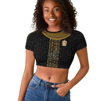 World Football 2026 Egypt Custom Raglan Cropped T shirt Ancient Egyptian Hieroglyphs LT9