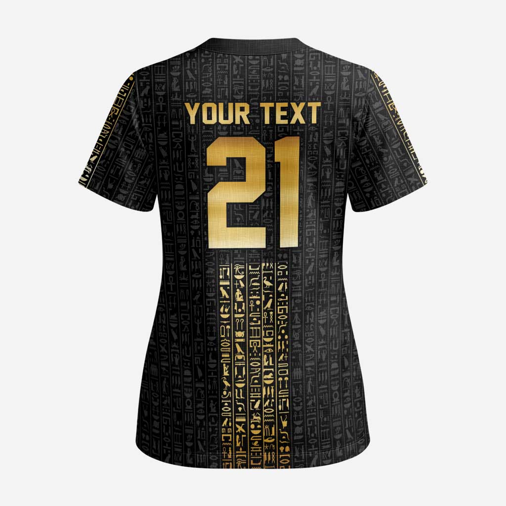 World Football 2026 Egypt Custom Scrub Top Ancient Egyptian Hieroglyphs - Wonder Print Shop