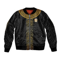 World Football 2026 Egypt Custom Sleeve Zip Bomber Jacket Ancient Egyptian Hieroglyphs - Wonder Print Shop