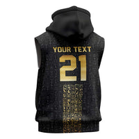 World Football 2026 Egypt Custom Sleeveless Hoodie Ancient Egyptian Hieroglyphs - Wonder Print Shop