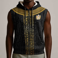 World Football 2026 Egypt Custom Sleeveless Zip Hoodie Ancient Egyptian Hieroglyphs - Wonder Print Shop