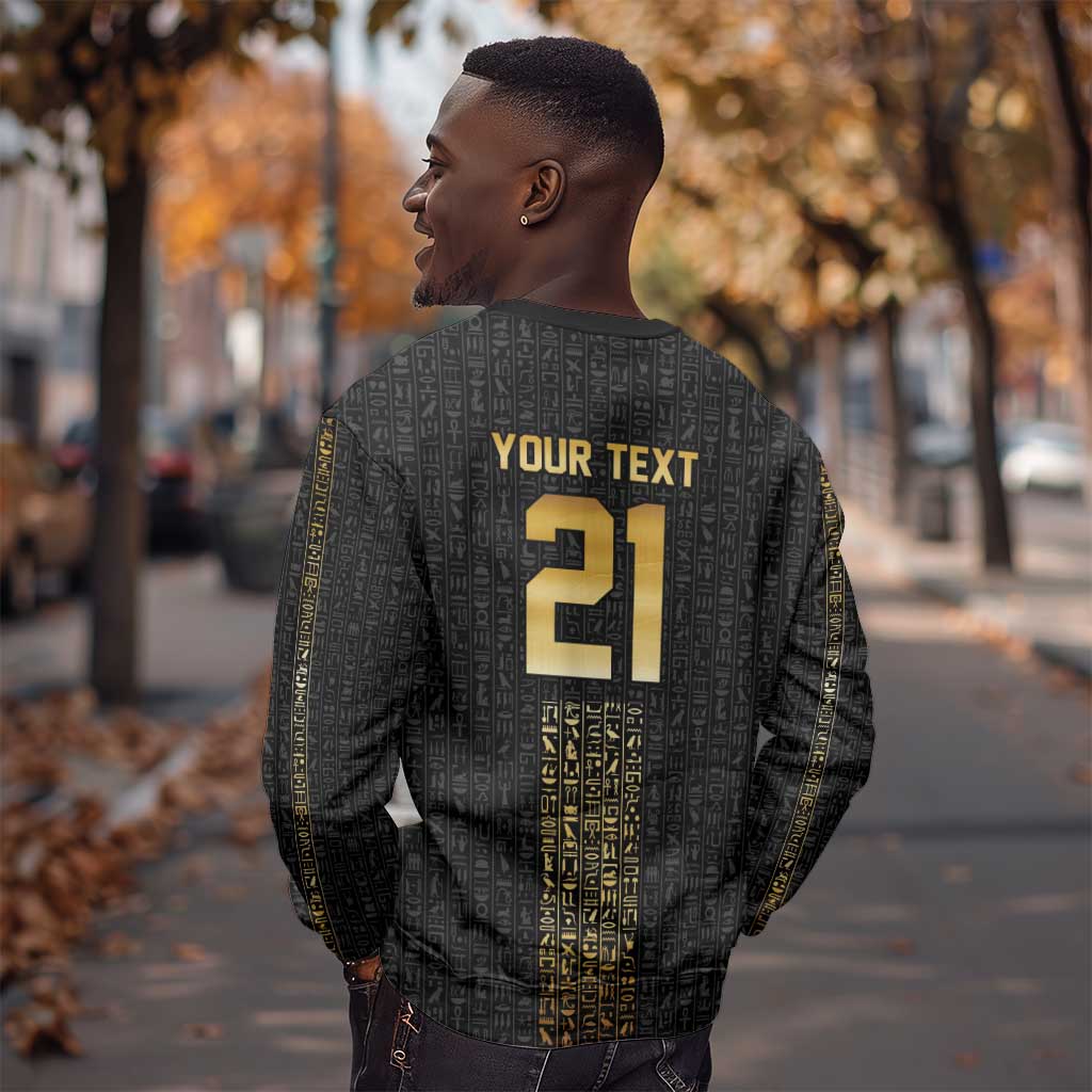 World Football 2026 Egypt Custom Sweatshirt Ancient Egyptian Hieroglyphs - Wonder Print Shop