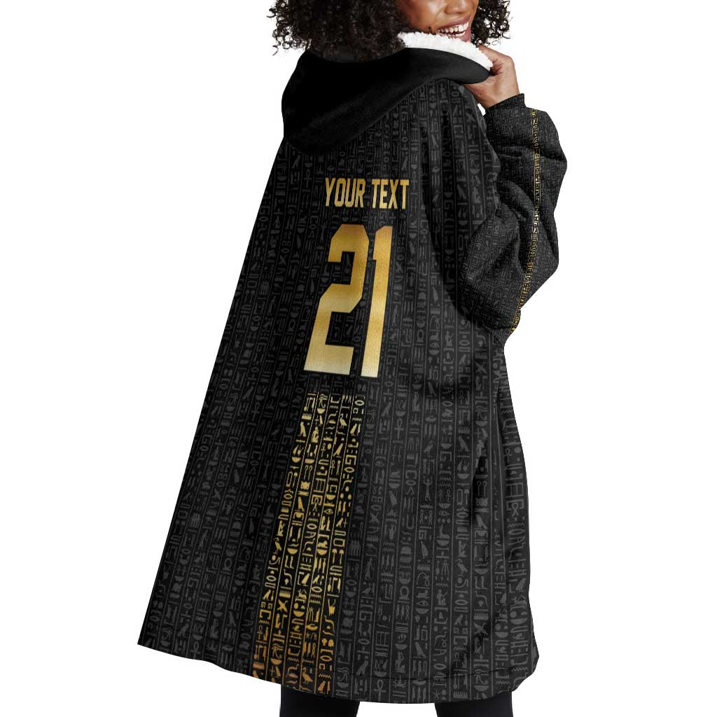 World Football 2026 Egypt Custom Wearable Blanket Hoodie Ancient Egyptian Hieroglyphs - Wonder Print Shop