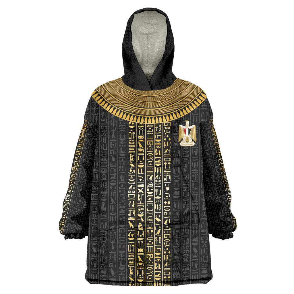 World Football 2026 Egypt Custom Wearable Blanket Hoodie Ancient Egyptian Hieroglyphs - Wonder Print Shop