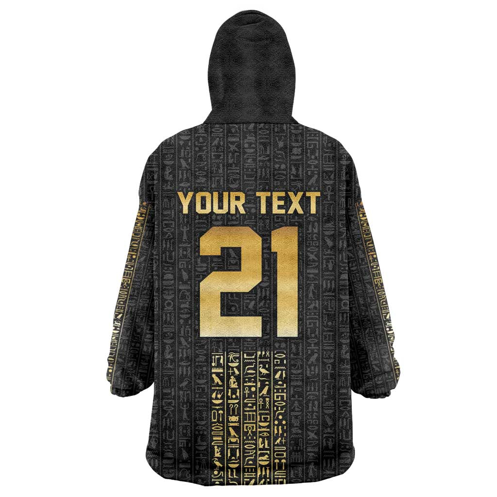 World Football 2026 Egypt Custom Wearable Blanket Hoodie Ancient Egyptian Hieroglyphs - Wonder Print Shop