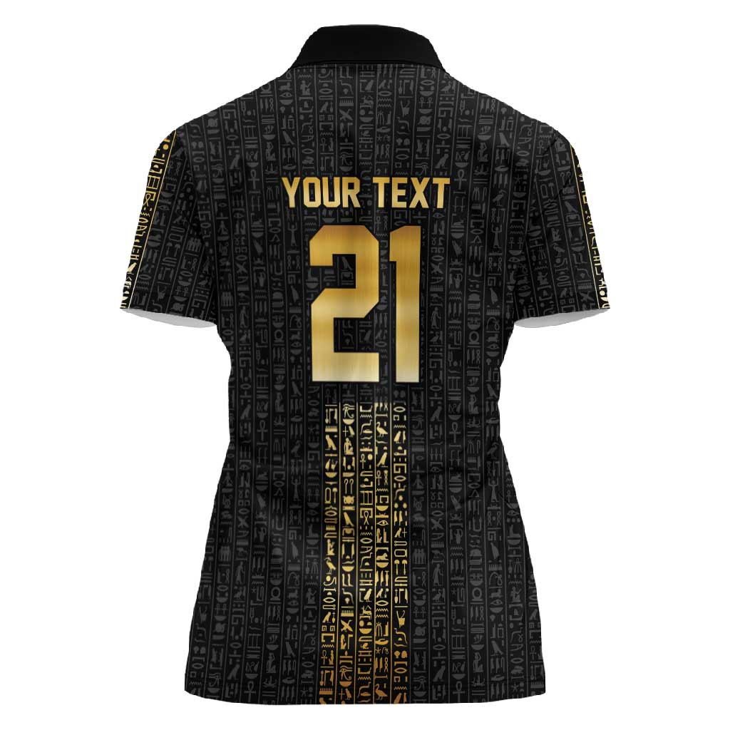 World Football 2026 Egypt Custom Women Polo Shirt Ancient Egyptian Hieroglyphs LT9