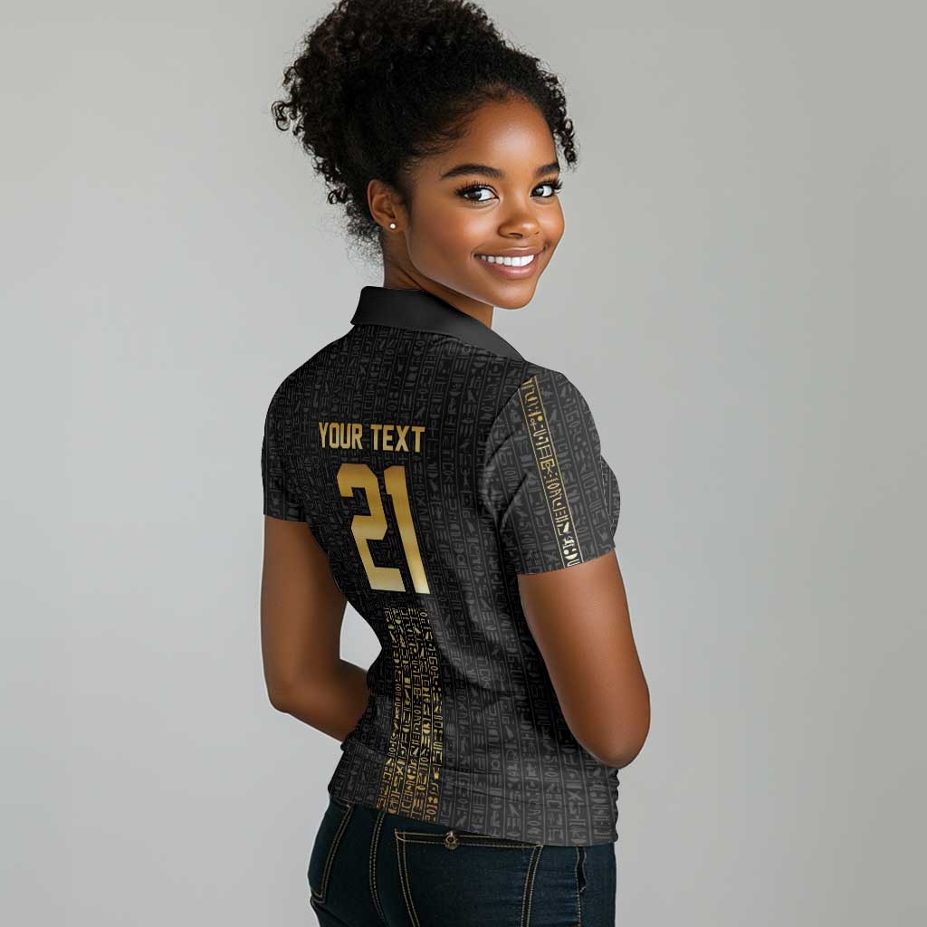 World Football 2026 Egypt Custom Women Polo Shirt Ancient Egyptian Hieroglyphs LT9