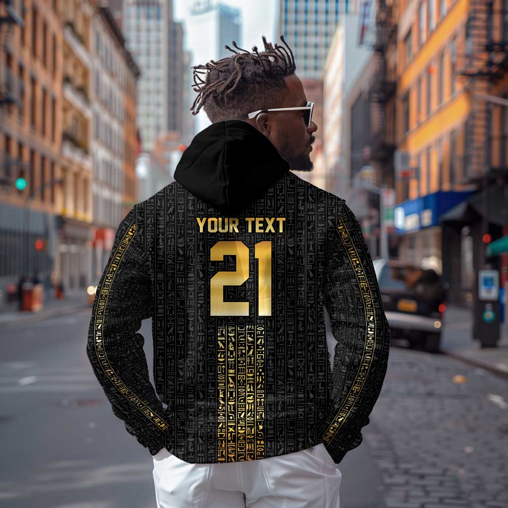 World Football 2026 Egypt Custom Zip Hoodie Ancient Egyptian Hieroglyphs - Wonder Print Shop