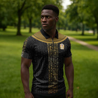 World Football 2026 Egypt Custom Zipper Polo Shirt Ancient Egyptian Hieroglyphs - Wonder Print Shop
