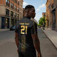 World Football 2026 Egypt Custom Zipper Polo Shirt Ancient Egyptian Hieroglyphs - Wonder Print Shop