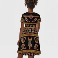 Bamenda Toghu Kid Short Sleeve Dress Traditional Attire Pattern