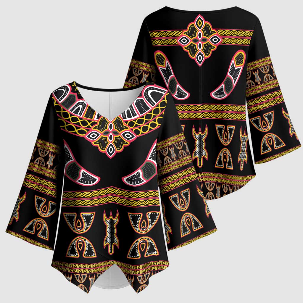 Bamenda Toghu Kimono Sleeve Blouse Traditional Attire Pattern